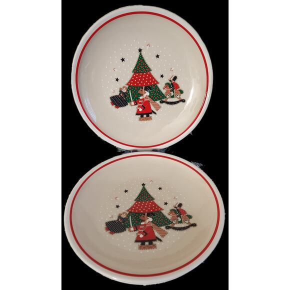 Noritake Epoch HOLIDAY JOY 10.25" Dinner Plate Set 4 8200 Mint Christmas 1980 - Picture 2 of 4